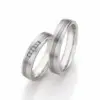 Alianzas de boda de acero y titanio con diamantes
