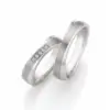 Alianzas de boda de acero y titanio con diamantes