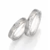 Alianzas de boda de acero y titanio con diamantes