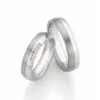 Alianzas de boda de acero y titanio con diamantes