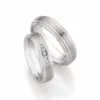 Alianzas de boda de acero y titanio con diamantes