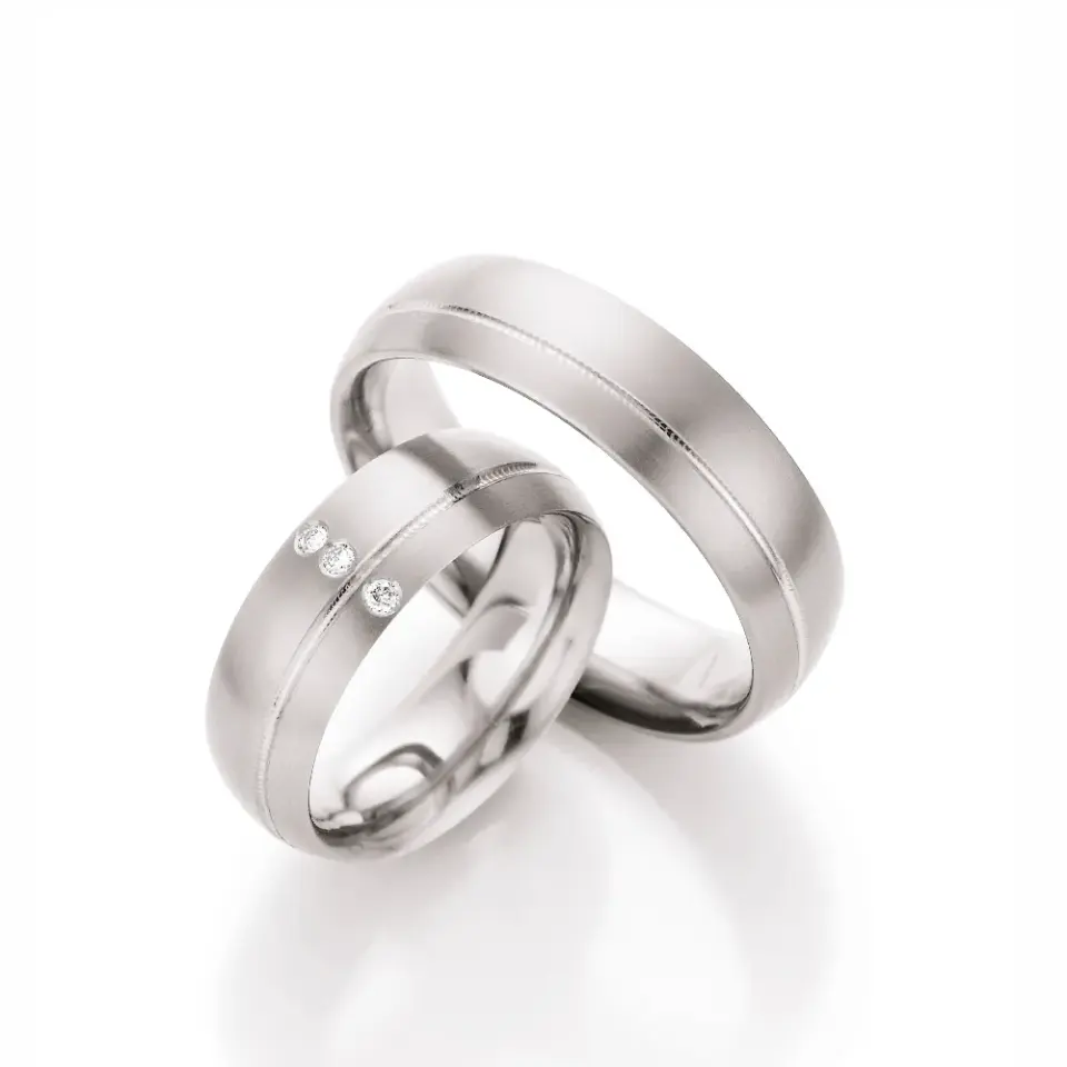 Alianzas de boda de titanio con diamante