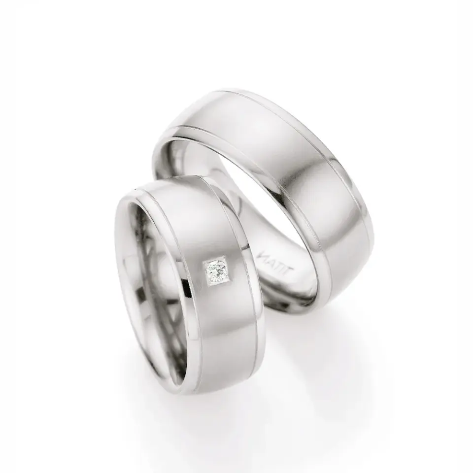 Alianzas de boda de titanio con diamante