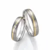 Alianzas de boda de titanio y oro amarillo con diamante