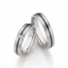Alianzas de boda de titanio y zirconio con diamantes