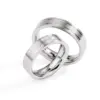 Alianzas de boda de acero con diamante