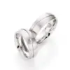 Alianzas de boda de acero con diamante