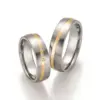 Alianzas de boda de acero y oro amarillo con diamantes