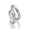 Alianzas de boda de acero con diamante