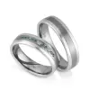 Alianzas de boda de tántalo y oro blanco con diamantes