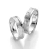 Alianzas de boda de plata con diamante
