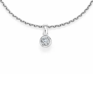 Colgante de oro blanco con diamante