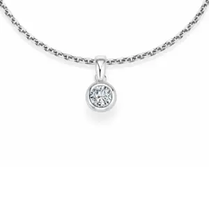 Colgante de oro blanco con diamante