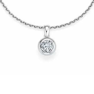 Colgante de oro blanco con diamante