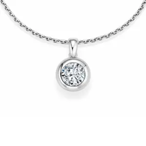 Colgante de oro blanco con diamante