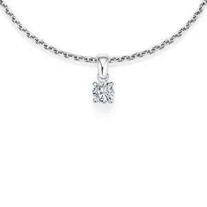 Colgante de oro blanco con diamante