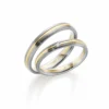 Alianzas de boda de platino y oro amarillo con diamante