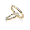 Alianzas de boda de oro amarillo y oro blanco con diamantes