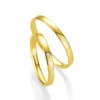 Alianzas de boda de oro amarillo con diamante