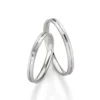Alianzas de boda de oro blanco con diamante