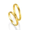 Alianzas de boda de oro amarillo con diamantes