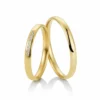 Alianzas de boda de oro amarillo con diamantes