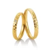 Alianzas de boda de oro amarillo con diamante