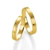 Alianzas de boda de oro amarillo con diamante