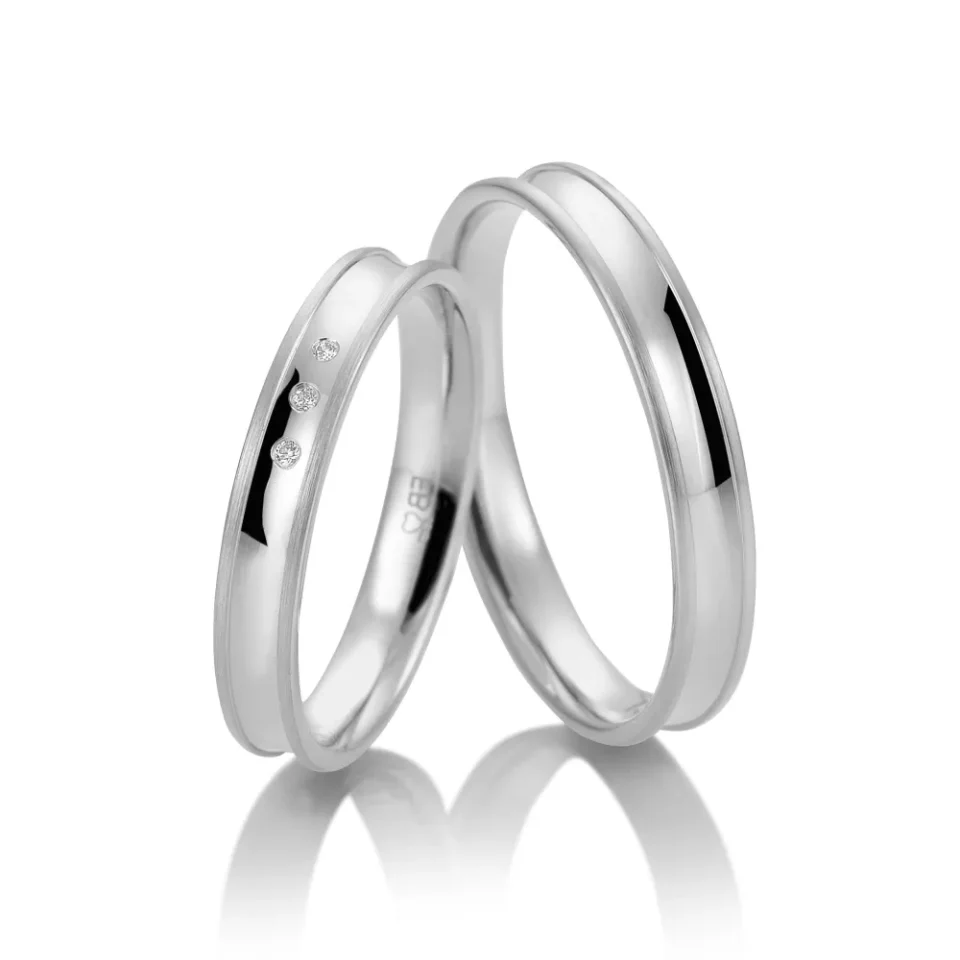 Alianzas de boda de paladio con diamantes