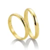 Alianzas de boda de oro amarillo con diamantes