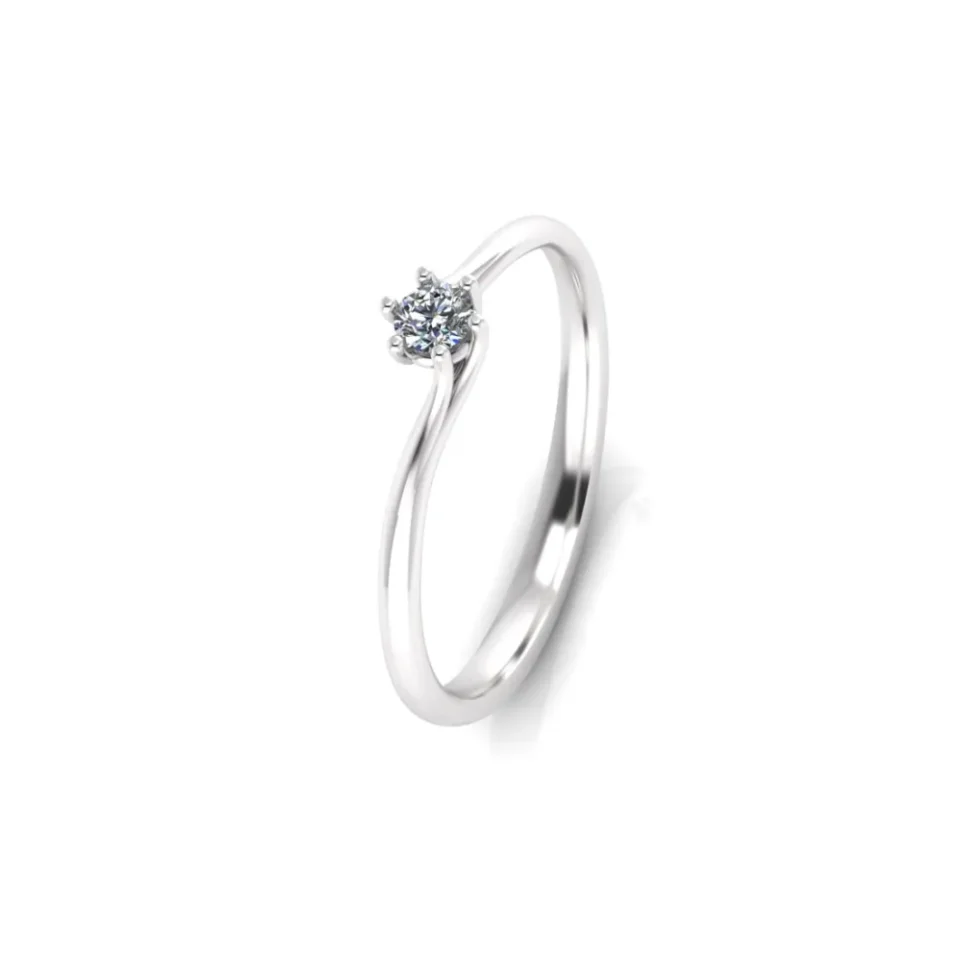 Anillo de compromiso de platino con diamante
