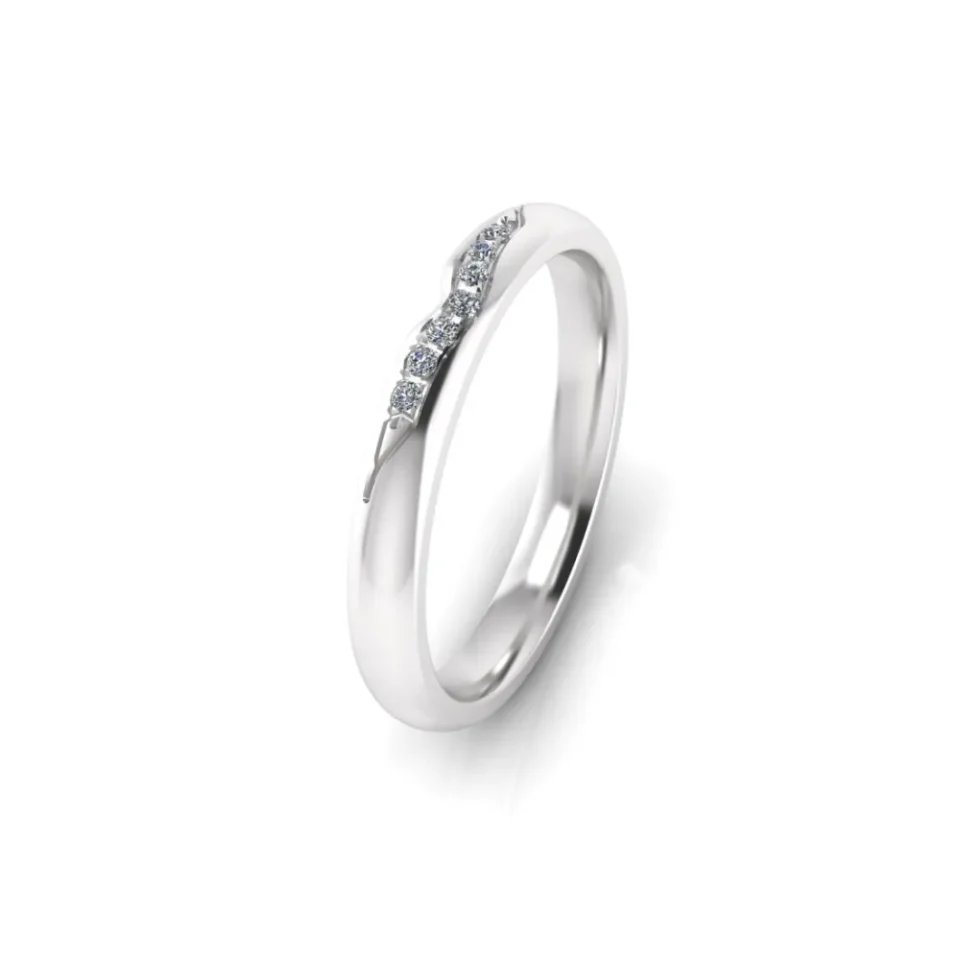 Anillo de compromiso de oro blanco con diamantes