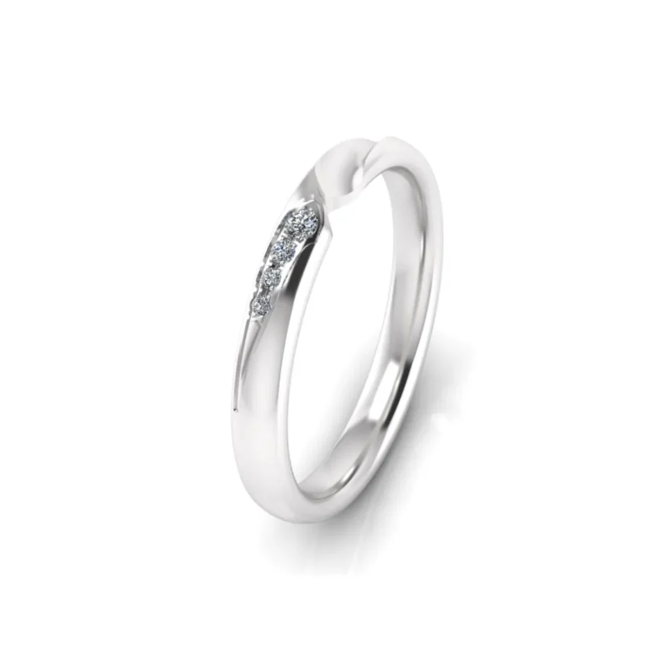 Anillo de compromiso de platino con diamantes