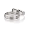 Alianzas de boda de oro blanco con diamante