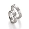 Alianzas de boda de platino con diamante