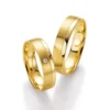 Alianzas de boda de oro amarillo con diamante