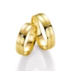Alianzas de boda de oro amarillo con diamante