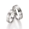 Alianzas de boda de platino con diamante