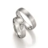 Alianzas de boda de paladio con diamantes