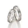 Alianzas de boda de paladio con diamantes