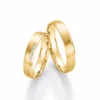 Alianzas de boda de oro amarillo con diamantes