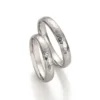 Alianzas de boda de paladio con diamante