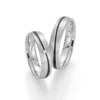 Alianzas de boda de platino y carbono con diamante