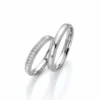 Alianzas de boda de oro blanco con diamantes