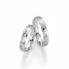 Alianzas de boda de oro blanco con diamante