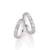 Alianzas de boda de oro blanco con diamantes