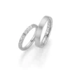 Alianzas de boda de platino con diamante