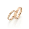 Alianzas de boda de oro champagne con diamantes
