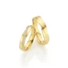 Alianzas de boda de oro amarillo con diamantes