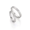 Alianzas de boda de oro blanco con diamante
